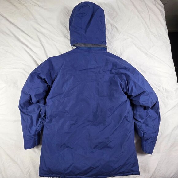Eddie Bauer Gore Tex Mens XL Blue Goose Down Fill Hooded Winter Jacket Outdoors - Picture 2 of 10